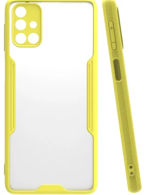 Newface Samsung Galaxy M31S Kılıf Platin Silikon - Sarı