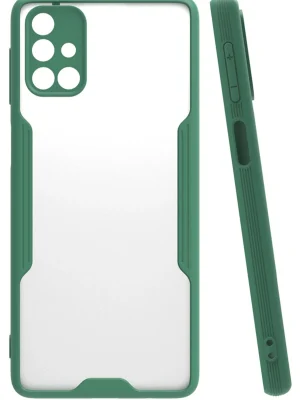 Newface Samsung Galaxy M31S Kılıf Platin Silikon - Yeşil