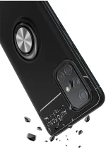 Newface Samsung Galaxy M31S Kılıf Range Yüzüklü Silikon - Mavi - Görsel 4