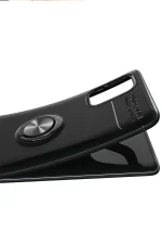 Newface Samsung Galaxy M31S Kılıf Range Yüzüklü Silikon - Siyah-Gold - Görsel 3