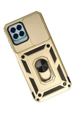 Newface Samsung Galaxy M33 Kılıf Pars Lens Yüzüklü Silikon - Gold - Görsel 3