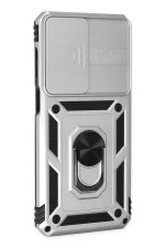 Newface Samsung Galaxy M33 Kılıf Pars Lens Yüzüklü Silikon - Gümüş - Görsel 2