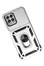 Newface Samsung Galaxy M33 Kılıf Pars Lens Yüzüklü Silikon - Gümüş - Görsel 3