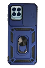 Newface Samsung Galaxy M33 Kılıf Pars Lens Yüzüklü Silikon - Lacivert