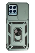 Newface Samsung Galaxy M33 Kılıf Pars Lens Yüzüklü Silikon - Yeşil