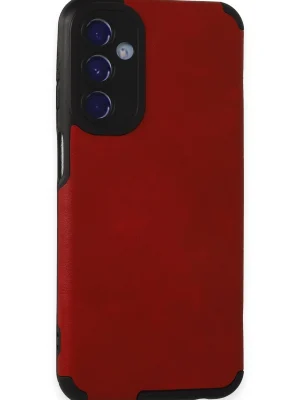 Newface Samsung Galaxy M34 5G Kılıf Loop Deri Silikon - Kırmızı