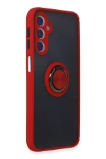 Newface Samsung Galaxy M34 5G Kılıf Montreal Yüzüklü Silikon Kapak - Kırmızı - Görsel 2