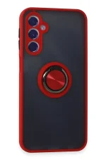 Newface Samsung Galaxy M34 5G Kılıf Montreal Yüzüklü Silikon Kapak - Kırmızı