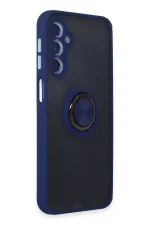 Newface Samsung Galaxy M34 5G Kılıf Montreal Yüzüklü Silikon Kapak - Lacivert - Görsel 2