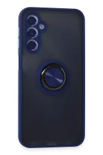 Newface Samsung Galaxy M34 5G Kılıf Montreal Yüzüklü Silikon Kapak - Lacivert