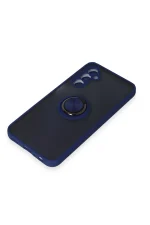 Newface Samsung Galaxy M34 5G Kılıf Montreal Yüzüklü Silikon Kapak - Lacivert - Görsel 4