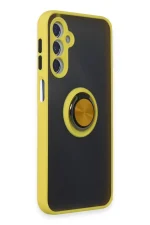 Newface Samsung Galaxy M34 5G Kılıf Montreal Yüzüklü Silikon Kapak - Sarı - Görsel 2