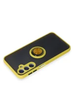 Newface Samsung Galaxy M34 5G Kılıf Montreal Yüzüklü Silikon Kapak - Sarı - Görsel 3