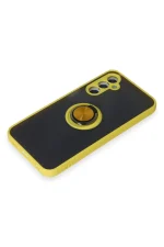 Newface Samsung Galaxy M34 5G Kılıf Montreal Yüzüklü Silikon Kapak - Sarı - Görsel 4