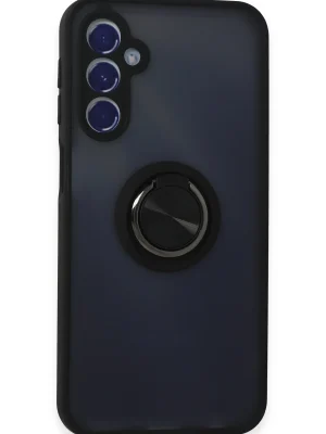 Newface Samsung Galaxy M34 5G Kılıf Montreal Yüzüklü Silikon Kapak - Siyah