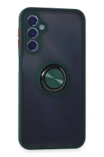 Newface Samsung Galaxy M34 5G Kılıf Montreal Yüzüklü Silikon Kapak - Yeşil