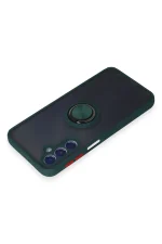 Newface Samsung Galaxy M34 5G Kılıf Montreal Yüzüklü Silikon Kapak - Yeşil - Görsel 3