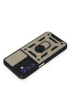 Newface Samsung Galaxy M34 5G Kılıf Pars Lens Yüzüklü Silikon - Gold - Görsel 4