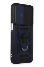 Newface Samsung Galaxy M34 5G Kılıf Pars Lens Yüzüklü Silikon - Lacivert - Görsel 3