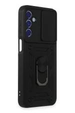 Newface Samsung Galaxy M34 5G Kılıf Pars Lens Yüzüklü Silikon - Siyah - Görsel 2