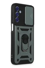 Newface Samsung Galaxy M34 5G Kılıf Pars Lens Yüzüklü Silikon - Yeşil - Görsel 2