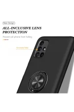 Newface Samsung Galaxy M51 Kılıf Elit Yüzüklü Kapak - Siyah - Görsel 4