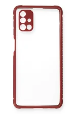 Newface Samsung Galaxy M51 Kılıf Miami Şeffaf Silikon - Fuşya - Görsel 2