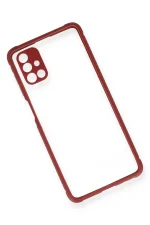 Newface Samsung Galaxy M51 Kılıf Miami Şeffaf Silikon - Fuşya - Görsel 3