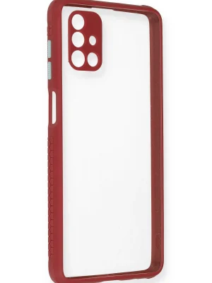 Newface Samsung Galaxy M51 Kılıf Miami Şeffaf Silikon - Fuşya