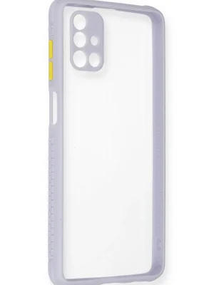 Newface Samsung Galaxy M51 Kılıf Miami Şeffaf Silikon - Lila