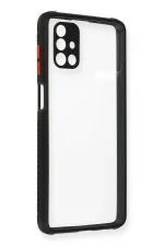 Newface Samsung Galaxy M51 Kılıf Miami Şeffaf Silikon - Siyah