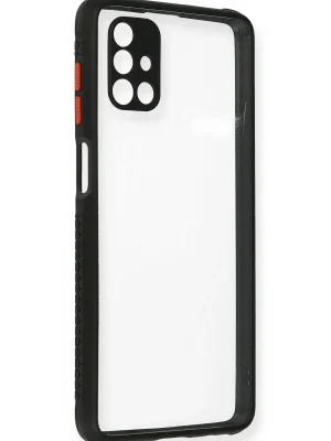 Newface Samsung Galaxy M51 Kılıf Miami Şeffaf Silikon - Siyah