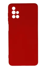 Newface Samsung Galaxy M51 Kılıf Nano içi Kadife Silikon - Kırmızı