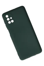 Newface Samsung Galaxy M51 Kılıf Nano içi Kadife Silikon - Koyu Yeşil - Görsel 2