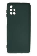 Newface Samsung Galaxy M51 Kılıf Nano içi Kadife Silikon - Koyu Yeşil