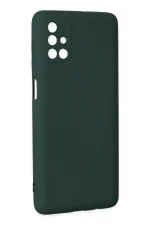 Newface Samsung Galaxy M51 Kılıf Nano içi Kadife Silikon - Koyu Yeşil - Görsel 3