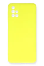 Newface Samsung Galaxy M51 Kılıf Nano içi Kadife Silikon - Sarı