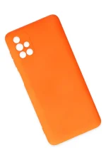 Newface Samsung Galaxy M51 Kılıf Nano içi Kadife Silikon - Turuncu - Görsel 2