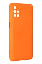 Newface Samsung Galaxy M51 Kılıf Nano içi Kadife Silikon - Turuncu - Görsel 3