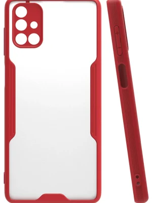 Newface Samsung Galaxy M51 Kılıf Platin Silikon - Kırmızı