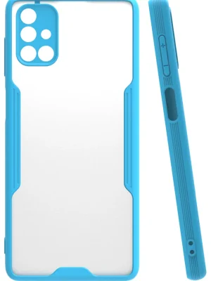 Newface Samsung Galaxy M51 Kılıf Platin Silikon - Mavi