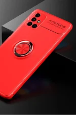 Newface Samsung Galaxy M51 Kılıf Range Yüzüklü Silikon - Kırmızı - Görsel 2