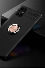 Newface Samsung Galaxy M51 Kılıf Range Yüzüklü Silikon - Siyah-Gold - Görsel 2