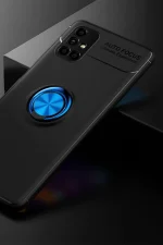 Newface Samsung Galaxy M51 Kılıf Range Yüzüklü Silikon - Siyah-Mavi - Görsel 2