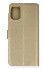 Newface Samsung Galaxy M51 Trend S Plus Kapaklı Kılıf - Gold