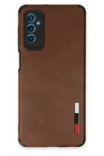 Newface Samsung Galaxy M52 5G Kılıf Loop Deri Silikon - Kahverengi