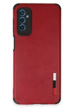 Newface Samsung Galaxy M52 5G Kılıf Loop Deri Silikon - Kırmızı