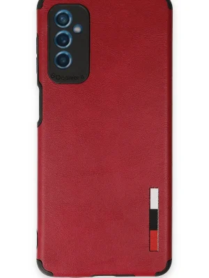 Newface Samsung Galaxy M52 5G Kılıf Loop Deri Silikon - Kırmızı