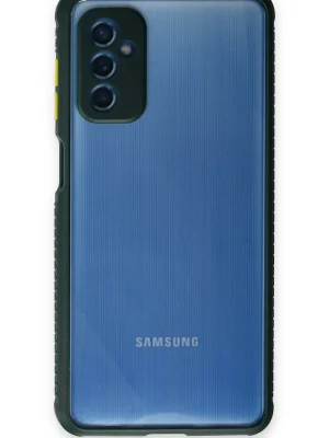 Newface Samsung Galaxy M52 5G Kılıf Miami Şeffaf Silikon - Koyu Yeşil