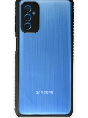 Newface Samsung Galaxy M52 5G Kılıf Miami Şeffaf Silikon - Siyah